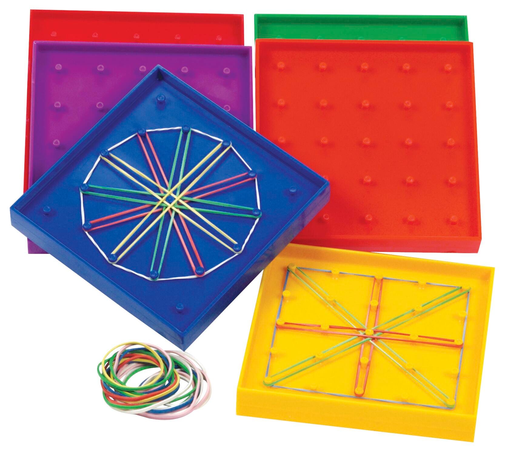 Learning Resources Double-Sided Assorted Geoboards, 5 Inches, Set of 6 2002891